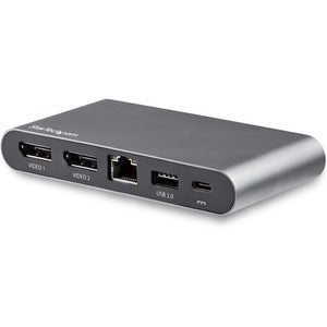 Estación de acoplamiento USB C de StarTech.com: estación de acoplamiento DisplayPort para dos monitores 4K, suministro de potencia de 100 W, GbE, 2 puertos USB-A, adaptador multipuerto