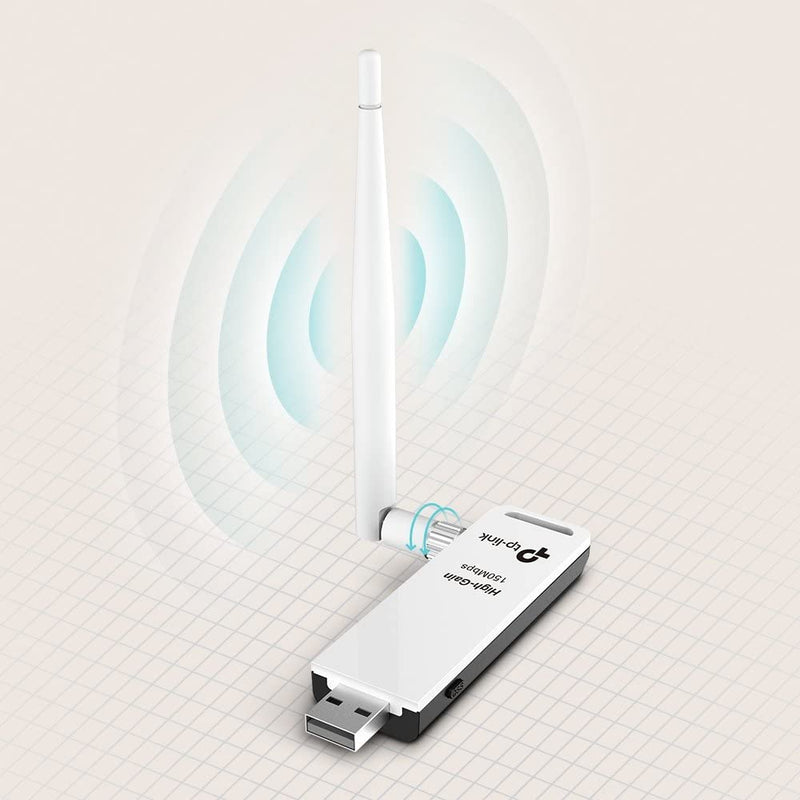 TL-WN722N IEEE 802.11N (Draft) USB - Wi-Fi Adapter. WIRELESS LITE N ADAPTER 150M USB HIGH GAIN 1DETACHABLE ANTENNA WL-AP. 150 Mbps - External