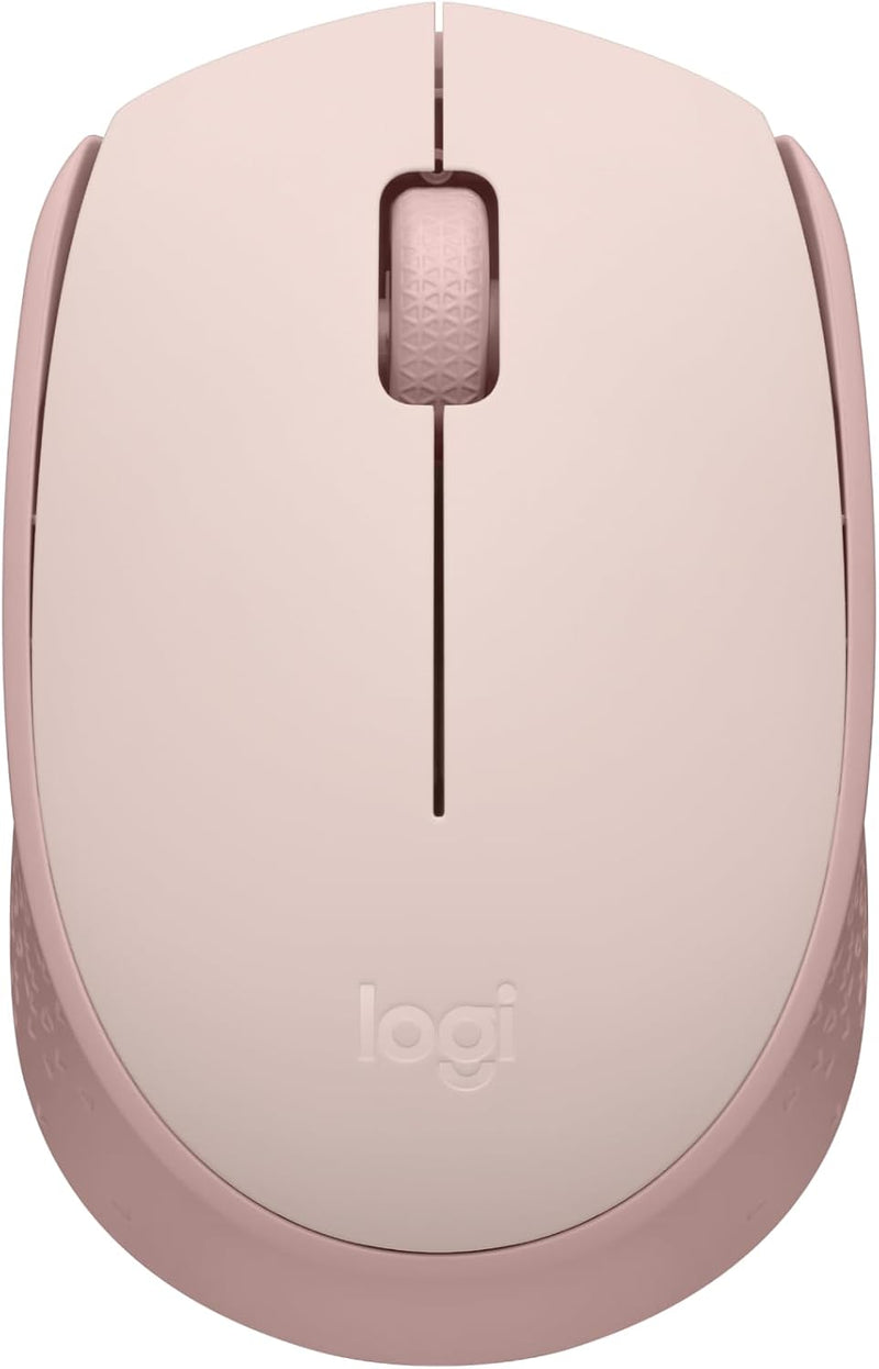 Logitech M170 Wireless Mouse for PC, Mac, Laptop, 2.4 Ghz with USB Mini Receiver, Optical Tracking, 12-Months Battery Life, Ambidextrous - Rose