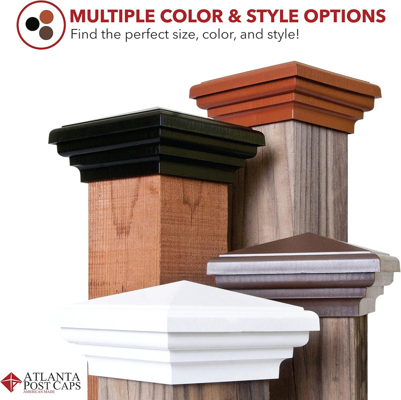 4X4 Post Cap (3.5") Brown Pyramid Style Square Top for Outdoor Fences, Mailboxes & Decks, by …