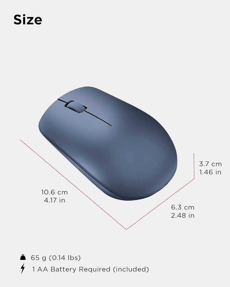 530 Wireless Mouse with Battery, 2.4Ghz Nano USB, 1200 DPI Optical Sensor, Ergonomic for Left or Right Hand, Lightweight, GY50Z18986, Abyss Blue