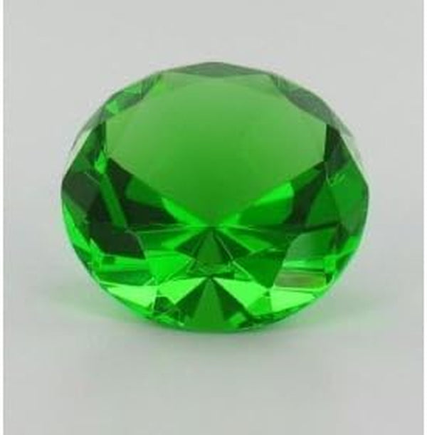 3'' 80Mm Green Shining Glass Diamond Paperweight