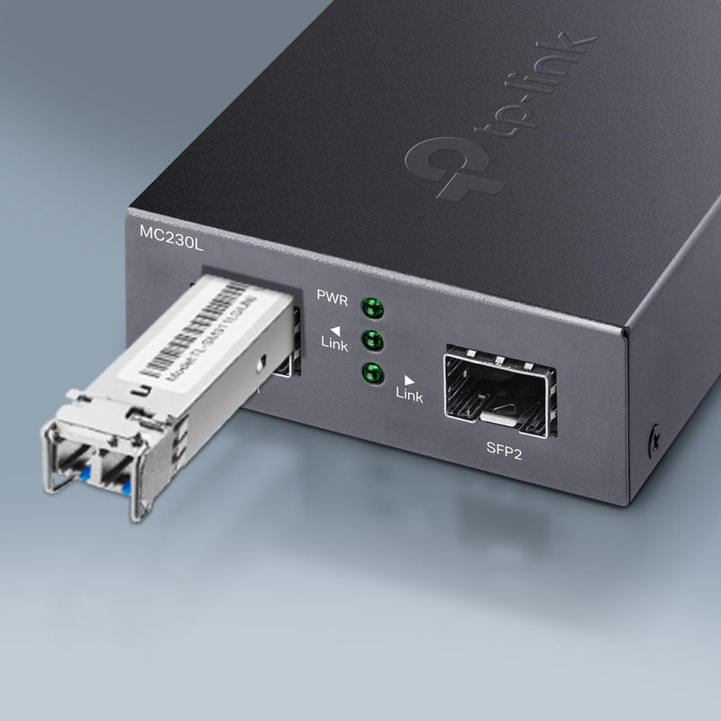 MC230L | Gigabit SFP to SFP Fiber Media Converter | Convert between 2 Gigabit SFP Modules| Plug & Play | Durable Metal Casing | Versatile Compatibility | Hot-Swappable