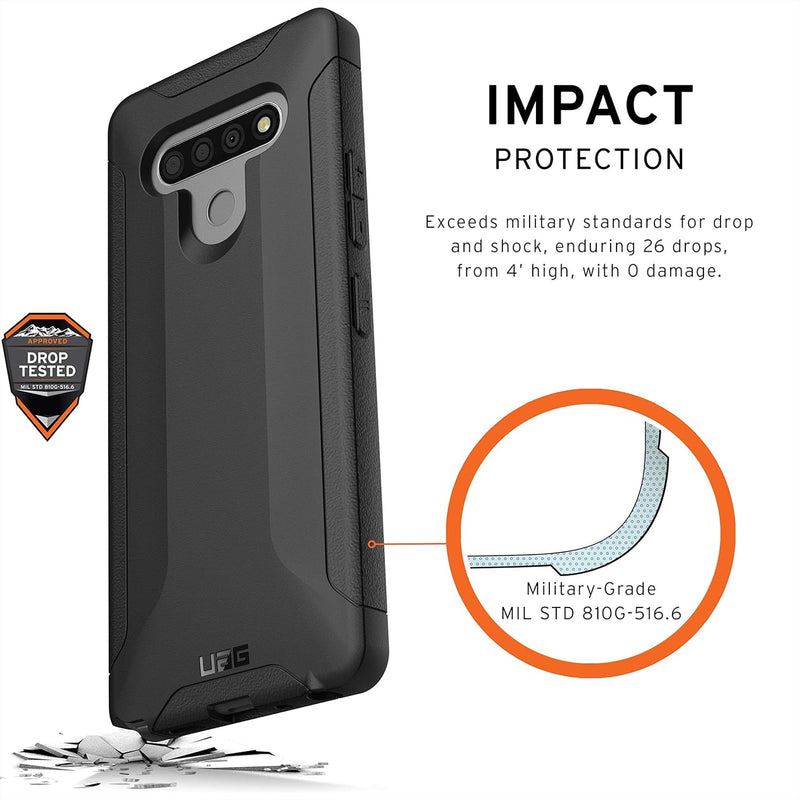 UAG Designed for LG Stylo 6 Case Scout [Black] Rugged Shockproof Military Drop Tested Protective Cover