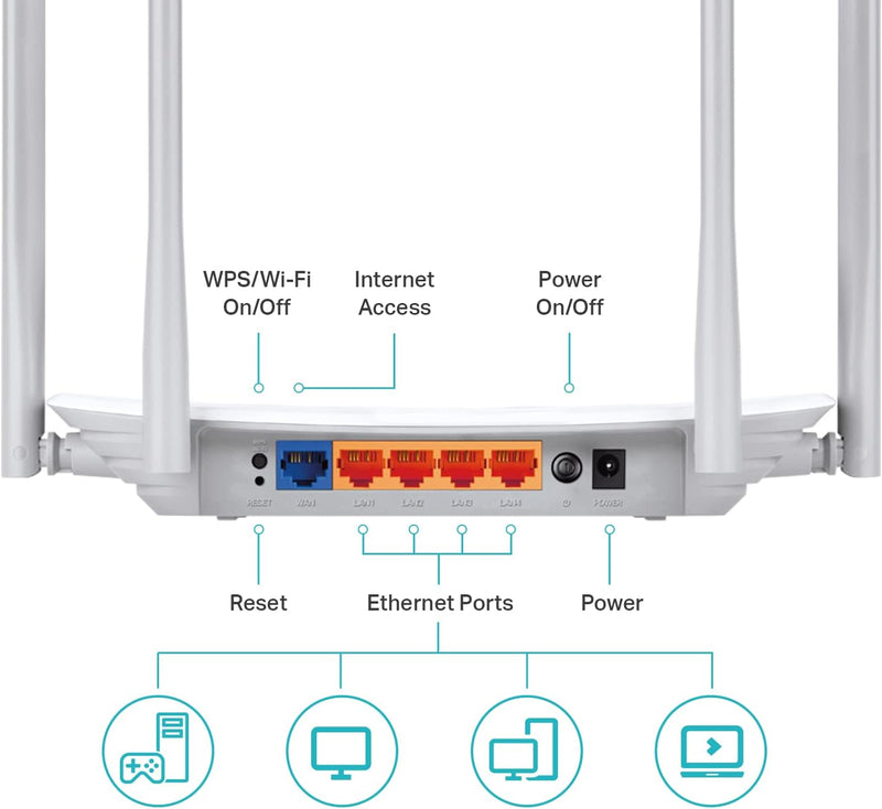 Tp-Link AC1200 Wifi Router (Archer A54) - Dual Band Wireless Internet Router, 4 X 10/100 Mbps Fast Ethernet Ports, Supports Guest Wifi, Access Point Mode, Ipv6 and Parental Controls (Renewed)