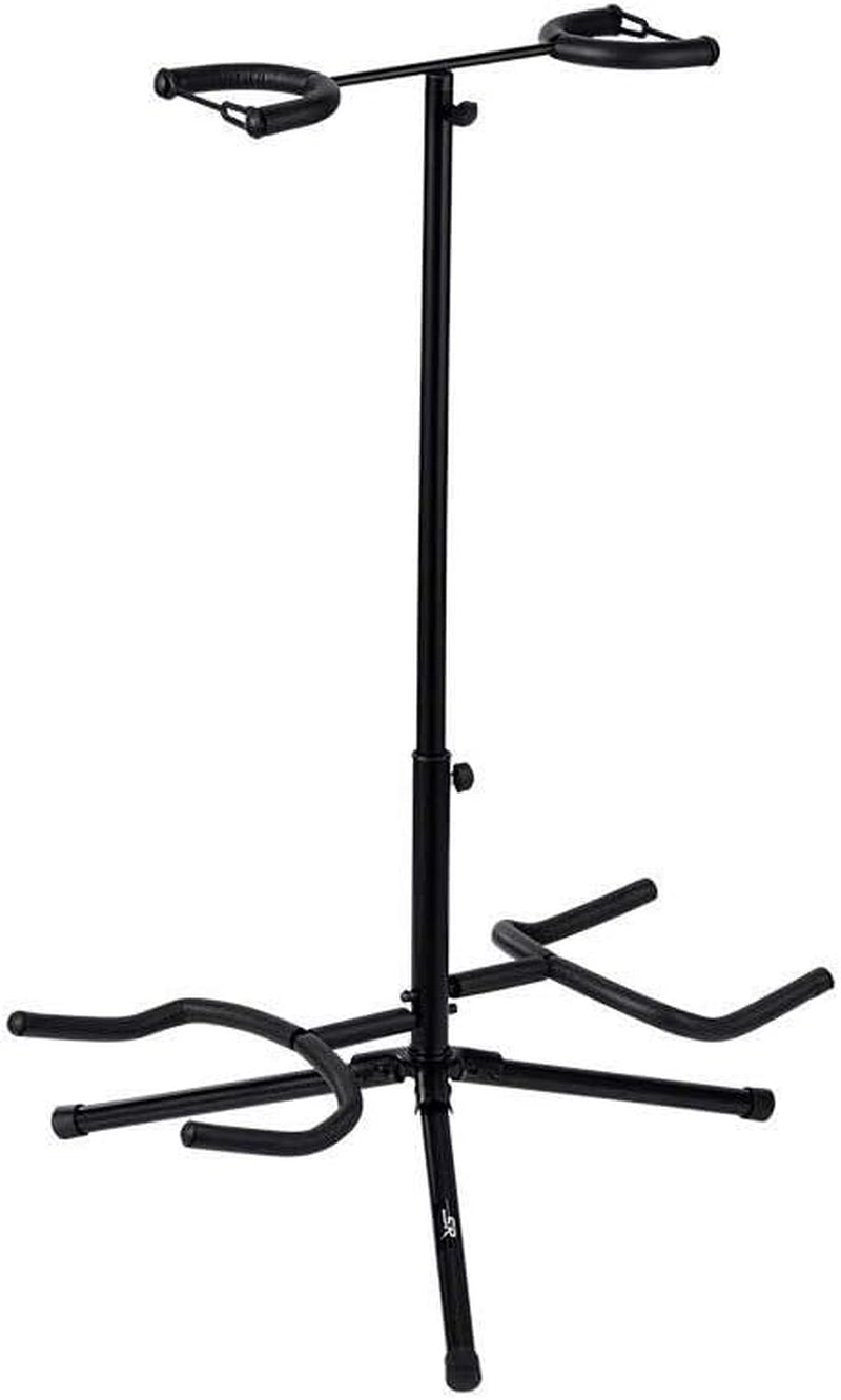 Tripod Adjustable Double Guitar Stand - for Use with Electric/Acoustic Guitar & Bass - Stage Right Series