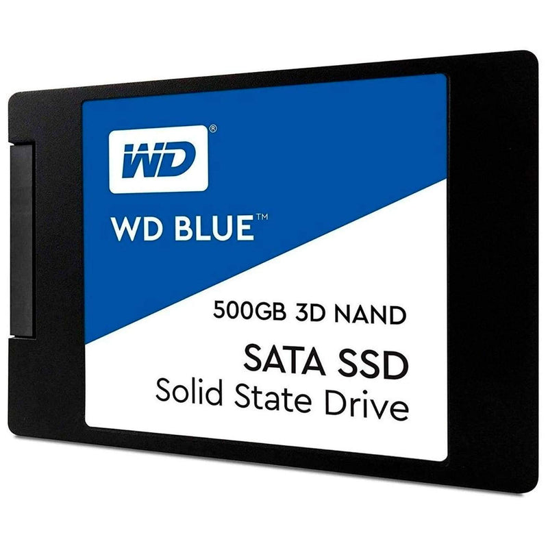 500GB WD Blue 3D NAND Internal PC SSD - SATA III 6 Gb/S, 2.5"/7Mm, up to 560 Mb/S - WDS500G2B0A 500GB 2.5"/7Mm