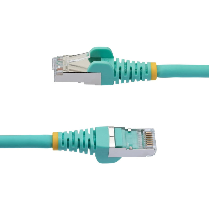 Startech.Com 2Ft Cat6A Ethernet Cable - Low Smoke Zero Halogen (LSZH) - 10 Gigabit 500Mhz 100W Poe RJ45 S/FTP Aqua Network Patch Cord Snagless W/Strain Relief (NLAQ-2F-CAT6A-PATCH)