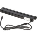 Rack Solutions 15A Horizontal Rackmount Power Strip with 8 Rear Outlets (15ft Cord) - PEGASUSS 