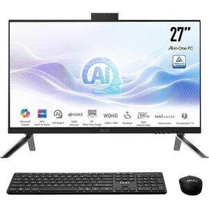 MSI Modern AM273Q AI MODERN AM273Q AI 1UM-038US All-in-One Computer - Intel Core Ultra 7 155H - 32 GB - 1 TB SSD - 27" WQHD - Desktop - Black - PEGASUSS 