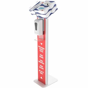 CTA Digital Premium Locking Sanitizing Station Stand with Graphic Card Slot (White) - PEGASUSS 