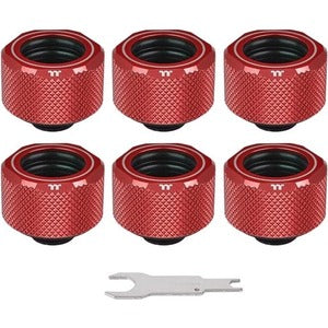Thermaltake Pacific C-PRO G1/4 PETG Tube 16mm OD Compression - Red (6-Pack Fittings) - PEGASUSS 