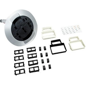 Middle Atlantic AMD8ATC Assembled Communications Poke-thru Device - Brushed Aluminum - PEGASUSS 
