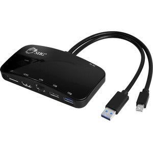 SIIG Mini-DP Video Dock with USB 3.0 LAN Hub - Black - PEGASUSS 