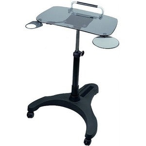 SIT AND STAND MOBILE LAPTOP WORKSTATION GLASS - PEGASUSS 