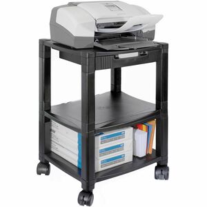 Kantek 3-Shelf Mobile Height-Adjustable Printer/Fax Stand with Organizing Drawer - PEGASUSS 