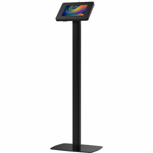 CTA Digital Premium Thin Profile Floor stand w/ Small Universal Security Enclosure (Black) - PEGASUSS 