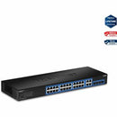TRENDnet 28-Port Gigabit Web Smart Switch; 24 x Gigabit Ports; 4 x Shared Gigabit Ports (RJ-45/SFP); VLAN; QoS; LACP; IPv6; 56Gbps Switching Capacity; Lifetime Protection; TEG-284WS - PEGASUSS 