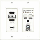 Hall 2-Gang HDBaseT 2.0 Wall Plate Transmitter - PEGASUSS 