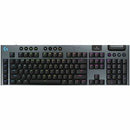 Logitech G915 X LIGHTSPEED Low-Profile Wireless Gaming Keyboard, Double-Shot PBT Keycaps, Fully Programmable Keys, RGB Backlighting, Sleek Aluminum Finishing, GL Blue Clicky Switches - PC/Mac - PEGASUSS 