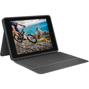Logitech Rugged Folio Rugged Keyboard/Cover Case (Folio) Apple, Logitech iPad (7th Generation), iPad (8th Generation), iPad (9th Generation) Tablet - Graphite - PEGASUSS 