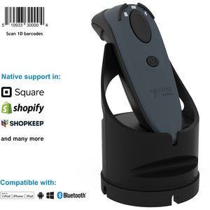 Socket Mobile DuraScan&reg; D730, Laser Barcode Scanner, Gray & Charging Dock - PEGASUSS 