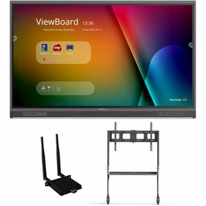 ViewSonic ViewBoard IFP6552-1C-E4 - 4K Interactive Display with WiFi Adapter and Slim Trolley Cart - 400 cd/m2 - 65" - PEGASUSS 