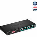 TRENDnet 8-Port Gigabit Long Range Poe+ Switch; TPE-LG80;65W Poe Budget; Ethernet/Network Switch; Long-Range Poe+ Extends Range Up to 200M (656 ft.); 16 Gbps Switching Capacity; Lifetime Protection - PEGASUSS 