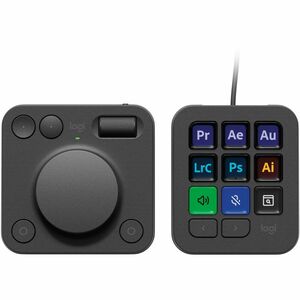 Logitech MX Creative Console, Programmable Keypad With 9 Customizable LCD Keys and Control Dial for Graphic Design, Video Editing, Photography, use with Adobe, Zoom, Spotify and more (Graphite) - PEGASUSS 