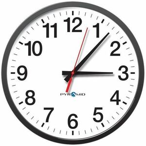 Pyramid TimeTrax Sync 13in Analog Clock - 12 Hour Face - PEGASUSS 