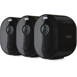 Arlo Pro 4 Spotlight Security Camera, 3 Pack, Black - VMC4350B - PEGASUSS 