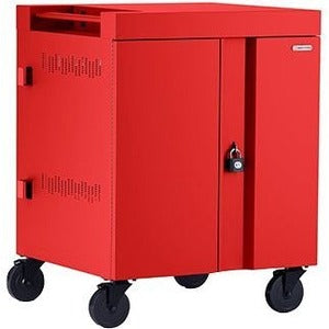 Bretford CUBE Cart AC for Up to 32 Devices w/Back Panel, Red Paint - PEGASUSS 