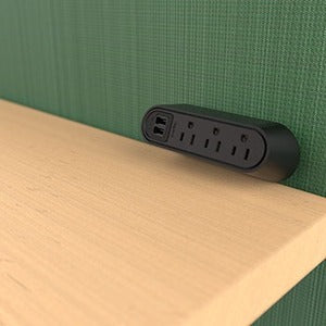 Wiremold Desktop Power Center Slim 3 Outlet 2 USB Black - PEGASUSS 