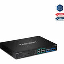TRENDnet 12-Port Gigabit PoE+ Smart Surveillance Switch with 8 x Gigabit PoE+ Ports; TPE-3012LS; 2 x Gigabit Ports; 2 x SFP Slots; 110W PoE Budget; Long Range PoE+; VLAN; QoS; LACP; ONVIF - PEGASUSS 
