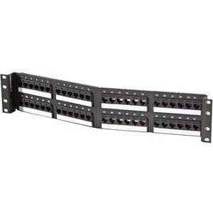 Ortronics Category 6 TechChoice 48 Port Angled Patch Panel Black 1RU - PEGASUSS 