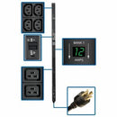 Eaton Tripp Lite Series 5.8kW Single-Phase Local Metered PDU, 200-240V Outlets (8 C19 and 40 C13), L6-30P, 10 ft. (3.05 m) Cord, 0U Vertical, TAA, 70 in. - PEGASUSS 