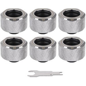 Thermaltake Pacific C-Pro G1/4 PETG Tube 16mm OD Compression - Chrome (6-Pack Fittings) - PEGASUSS 