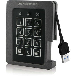 Apricorn Aegis Padlock ASSD-3PL256-1TBF 1 TB Solid State Drive - 2.5" Internal - Black - TAA Compliant - PEGASUSS 