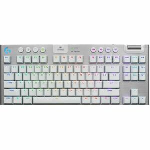 Logitech G915 X LIGHTSPEED TKL Low-Profile Wireless Gaming Keyboard, Double-Shot PBT Keycaps, Fully Programmable Keys, RGB Backlighting, Sleek Aluminum Finishing, GL Brown Tactile - PC/Mac (White) - PEGASUSS 