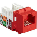 Black Box GigaTrue2 CAT6 Keystone Jack - Unshielded, 110 Punchdown Type, TAA, Red, 25-Pack - PEGASUSS 