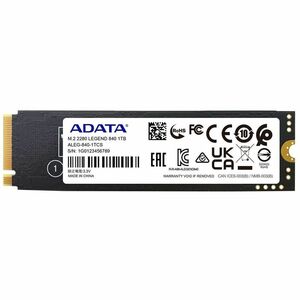 Adata LEGEND 840 ALEG-840-1TCS 1 TB Solid State Drive - M.2 2280 Internal - PCI Express NVMe (PCI Express 4.0 x4) - PEGASUSS 