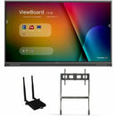 ViewSonic ViewBoard IFP8652-1C-E4 - 4K Interactive Display with WiFi Adapter and Slim Trolley Cart - 400 cd/m2 - 86" - PEGASUSS 
