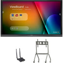 ViewSonic ViewBoard IFP8650-E4 - 4K Interactive Display with WiFi Adapter and Slim Trolley Cart - 350 cd/m2 - 86" - PEGASUSS 
