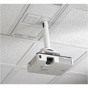 Chief 1' x 2' Above Suspended Ceiling Storage Box with Column Drop - For Projectors - White - PEGASUSS 