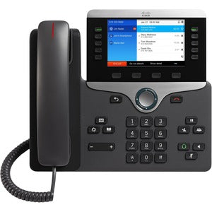 Cisco 8851 IP Phone - Corded/Cordless - Corded - Bluetooth - 5 Multiple Conferencing - Desktop, Wall Mountable - Charcoal - PEGASUSS 