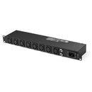 StarTech.com 1U 19" 8 Port Rack Mount PDU, IEC C13 Socket Rackmount Power Supply/ Strip, Horizontal Server Rack PDU 16A 240V - PEGASUSS 