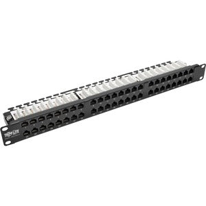 Tripp Lite by Eaton 48-Port 1U Rack-Mount High-Density UTP 110-Type Patch Panel, RJ45 Ethernet, 568B, Cat5/5e, TAA - PEGASUSS 