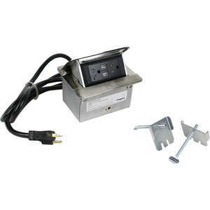 Wiremold Cord Ended deQuorum Single Flip Up Unit with USB - PEGASUSS 