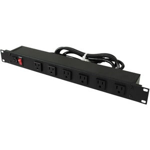 Wiremold Rack Mount 120V/15A/6 Front 90 Degree O/L /Lighted Switch/6' Cord - PEGASUSS 