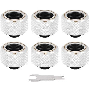 Thermaltake Pacific C-PRO G1/4 PETG Tube 16mm OD Compression - White (6-Pack Fittings) - PEGASUSS 